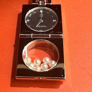 Mikimoto Silver Square watch Pendant with radiant pearl